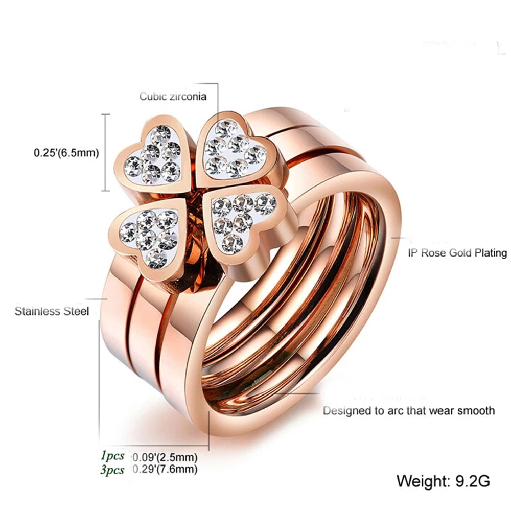Buy Unique 316L Stainless Steel Heart Rings for Women | Elegance Jewelry