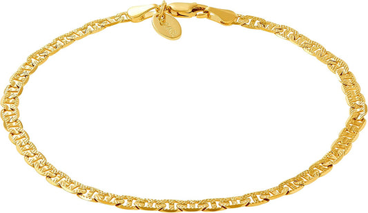 Buy LIFETIME JEWELRY 4mm Mariner Link Chain Anklet - 24K Gold Plated