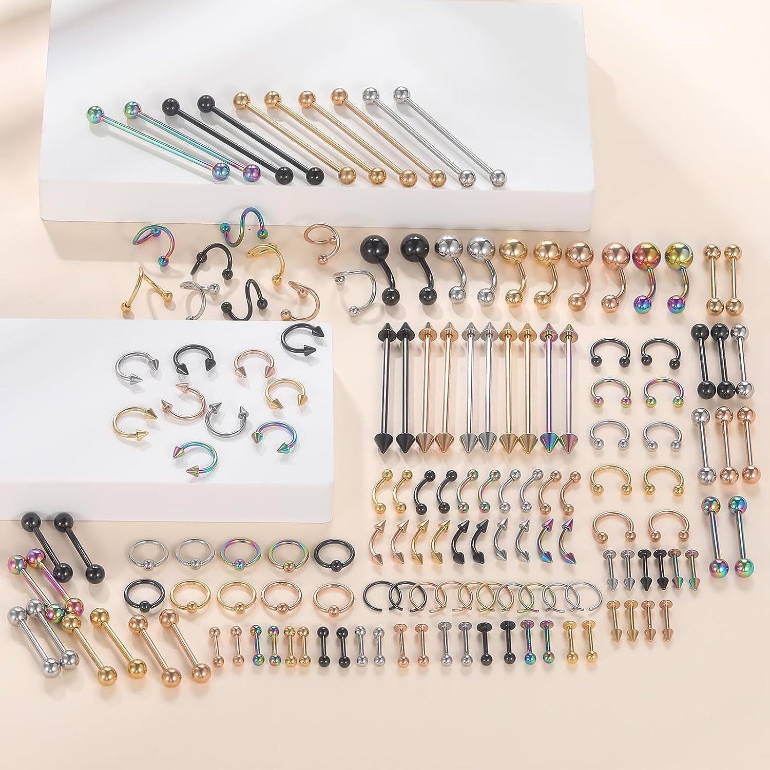 Buy Xpircn 150PCS Piercing Kit - Stainless Steel Body Jewelry Set | Elegance Jewelry