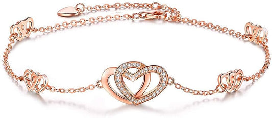Buy Desimtion Sterling Silver Heart Love Anklets - Elegance Jewelry