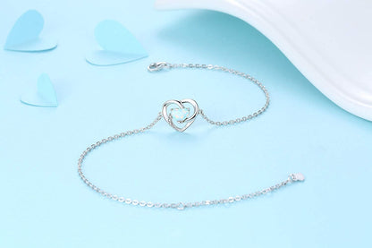 Buy YZSFMZGE Opal Heart Anklet - 925 Sterling Silver Adjustable Bracelet | Elegance Jewelry