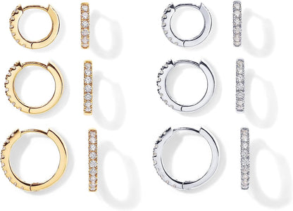 Buy PAVOI 18K Gold Plated 925 Sterling Silver Small Hoop Earrings Set - Elegance Jewelry